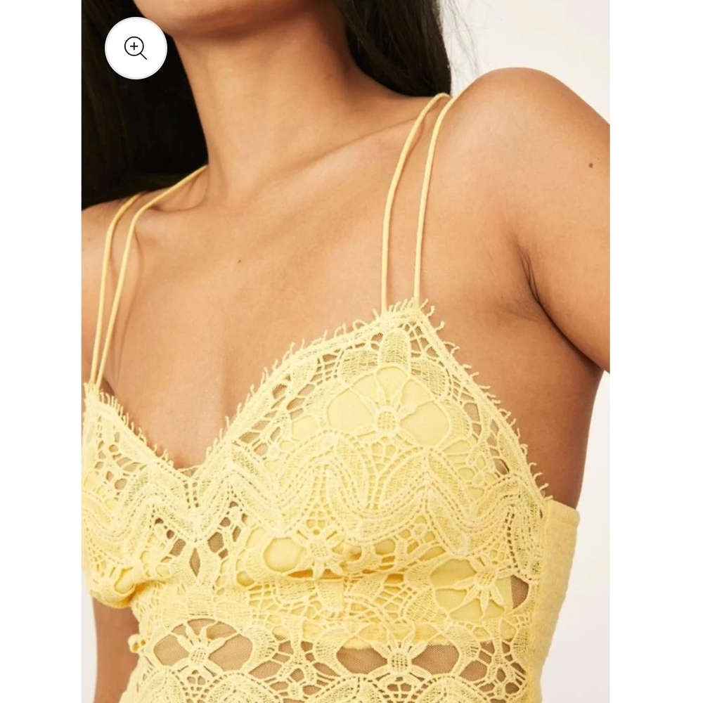 Free People Yellow Lace Camisole